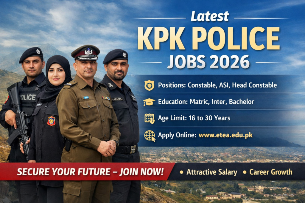 Latest KPK Police Jobs 2026