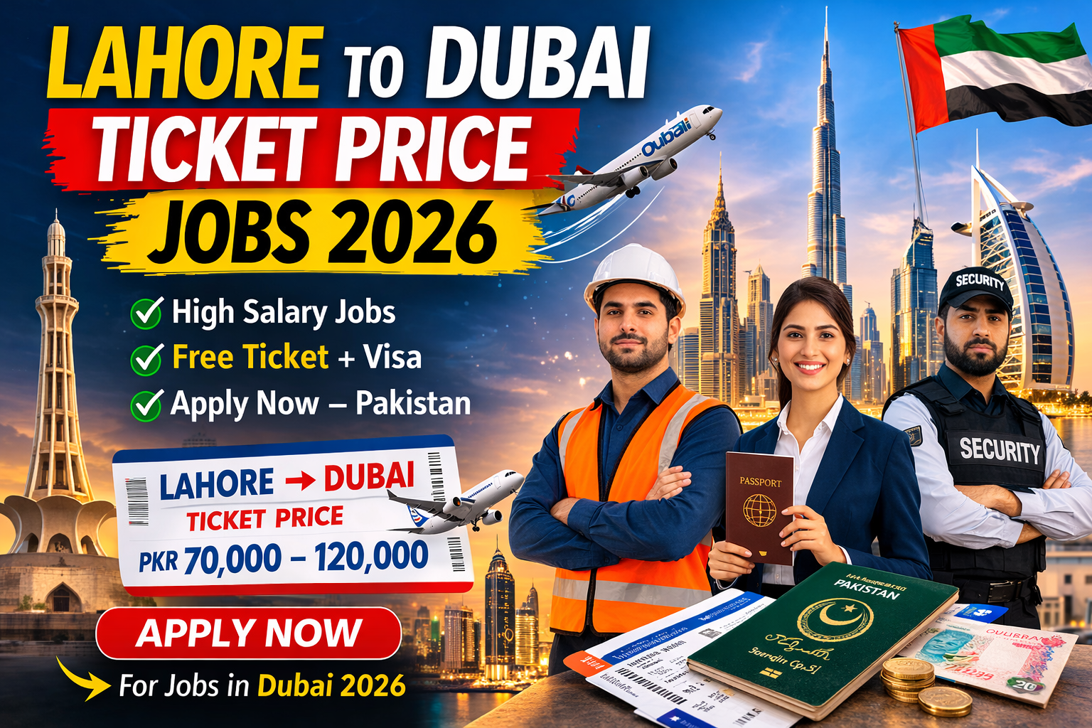 Lahore to Dubai Ticket Price Jobs