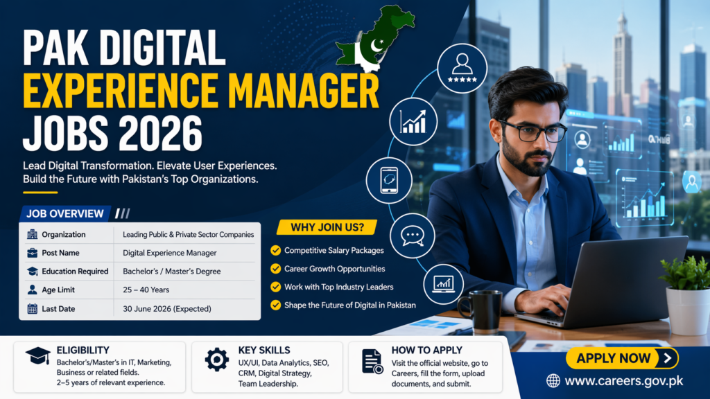 Pak Digital Experience Manager Jobs 2026 
