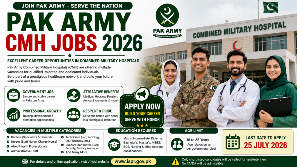 Pak Army CMH Jobs 2026
