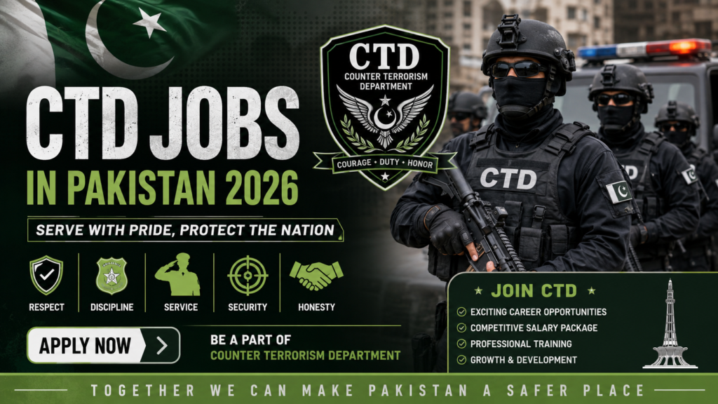 CTD Jobs in Pakistan 2026