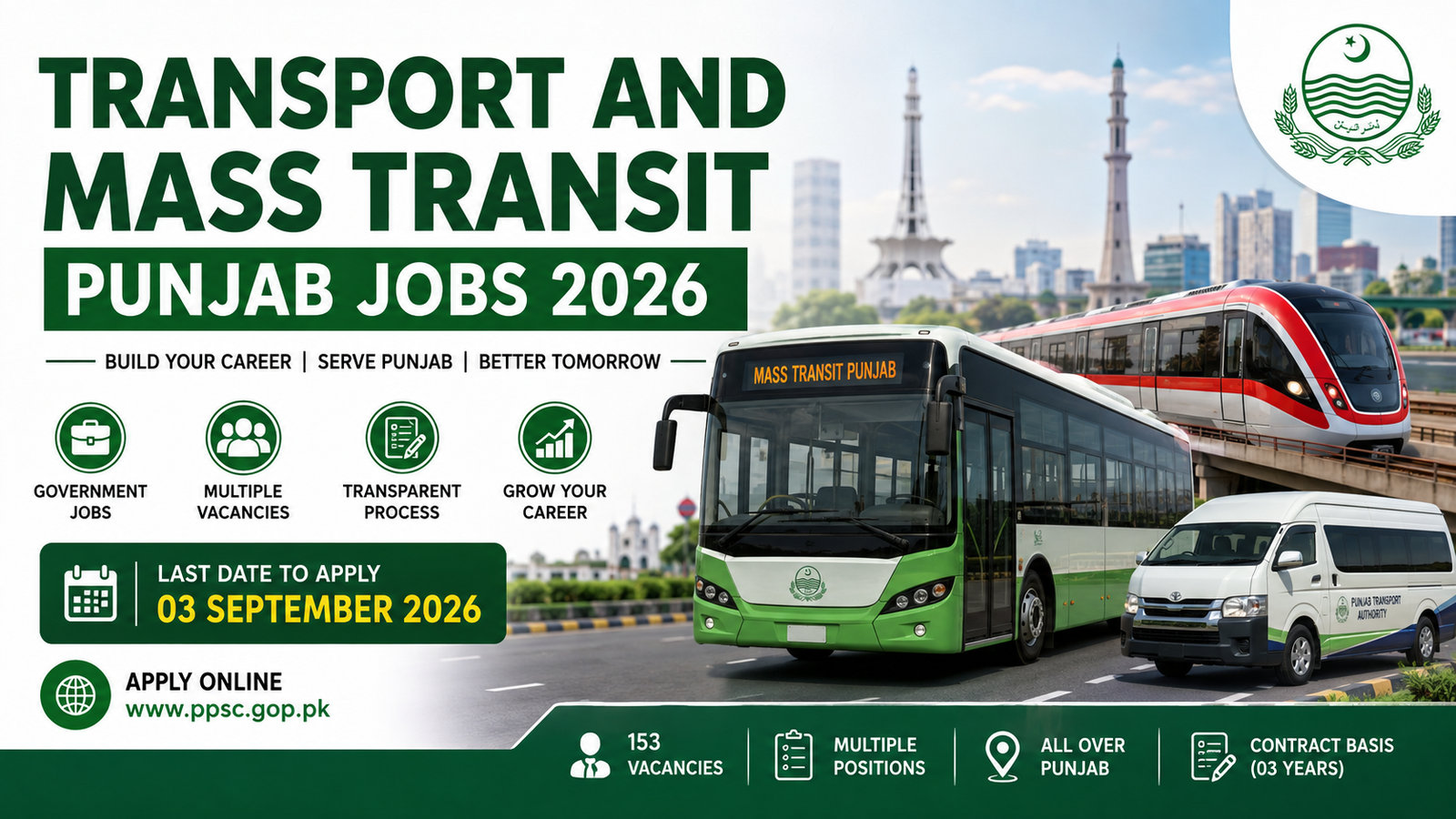 Transport and Mass Transit Punjab Jobs 2026