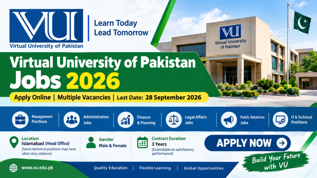 Virtual University of Pakistan Jobs 2026
